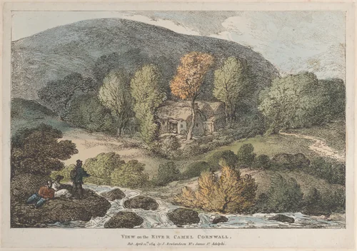 View on the River Camel Cornwall by Thomas Rowlandson, print, 1812