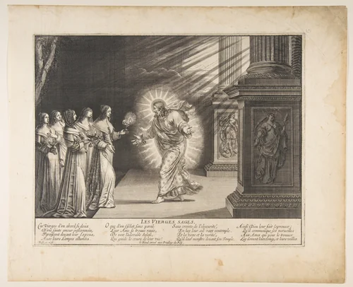 The Wise Virgins before Christ by Abraham Bosse, print, 1630-1640