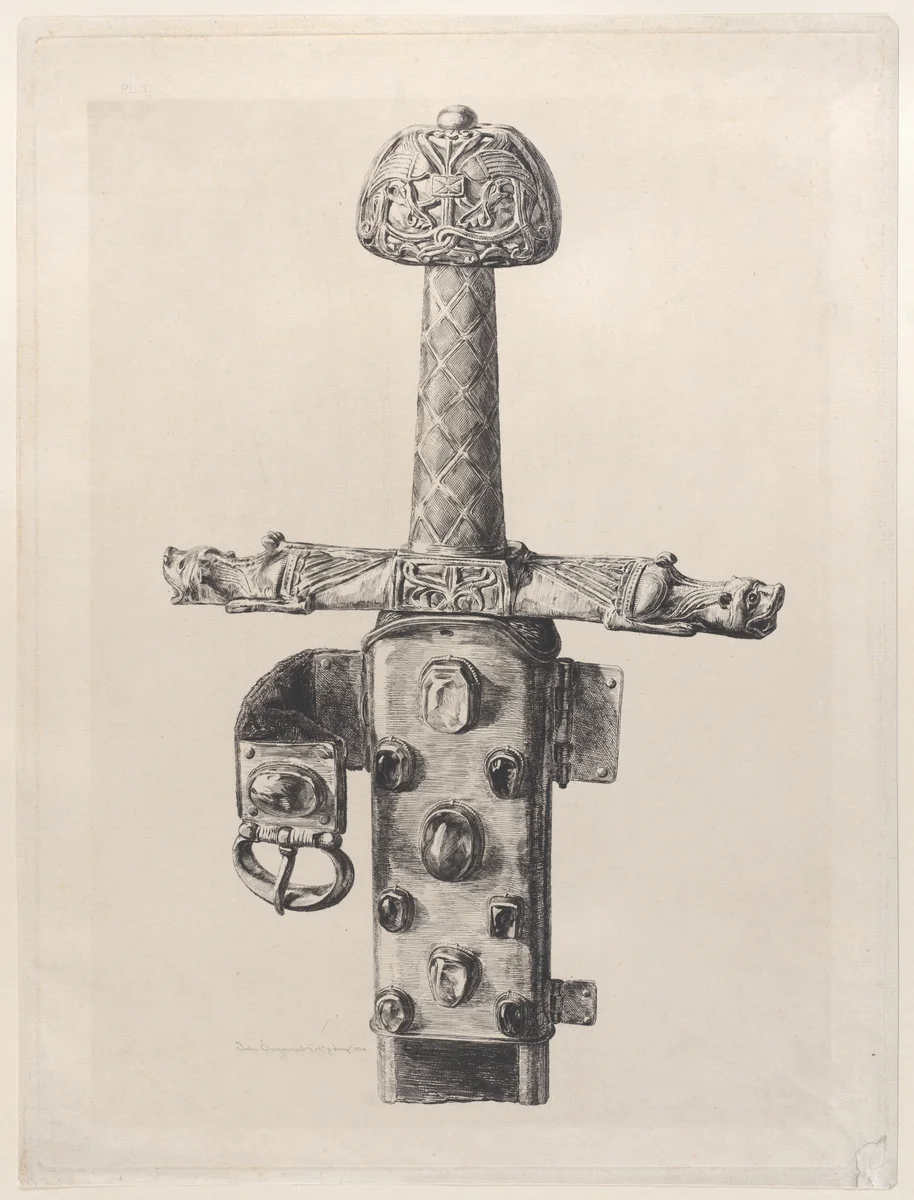 Sword of Charlemagne by Jules Ferdinand Jacquemart, print, 1864