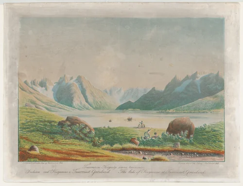 The lake of Kuggsuak at Tasermiut, Greenland by Lars Møller, print, 1863