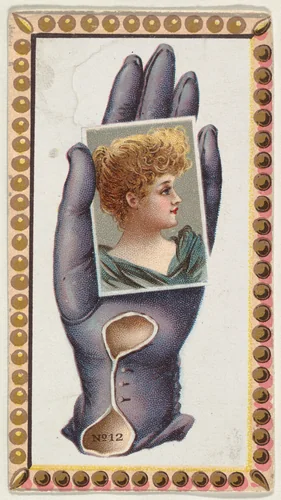 Card Number 12, cut-out from banner advertising the Opera Gloves series (G29) for Allen & Ginter Cigarettes by Allen & Ginter, print, 1885-1895