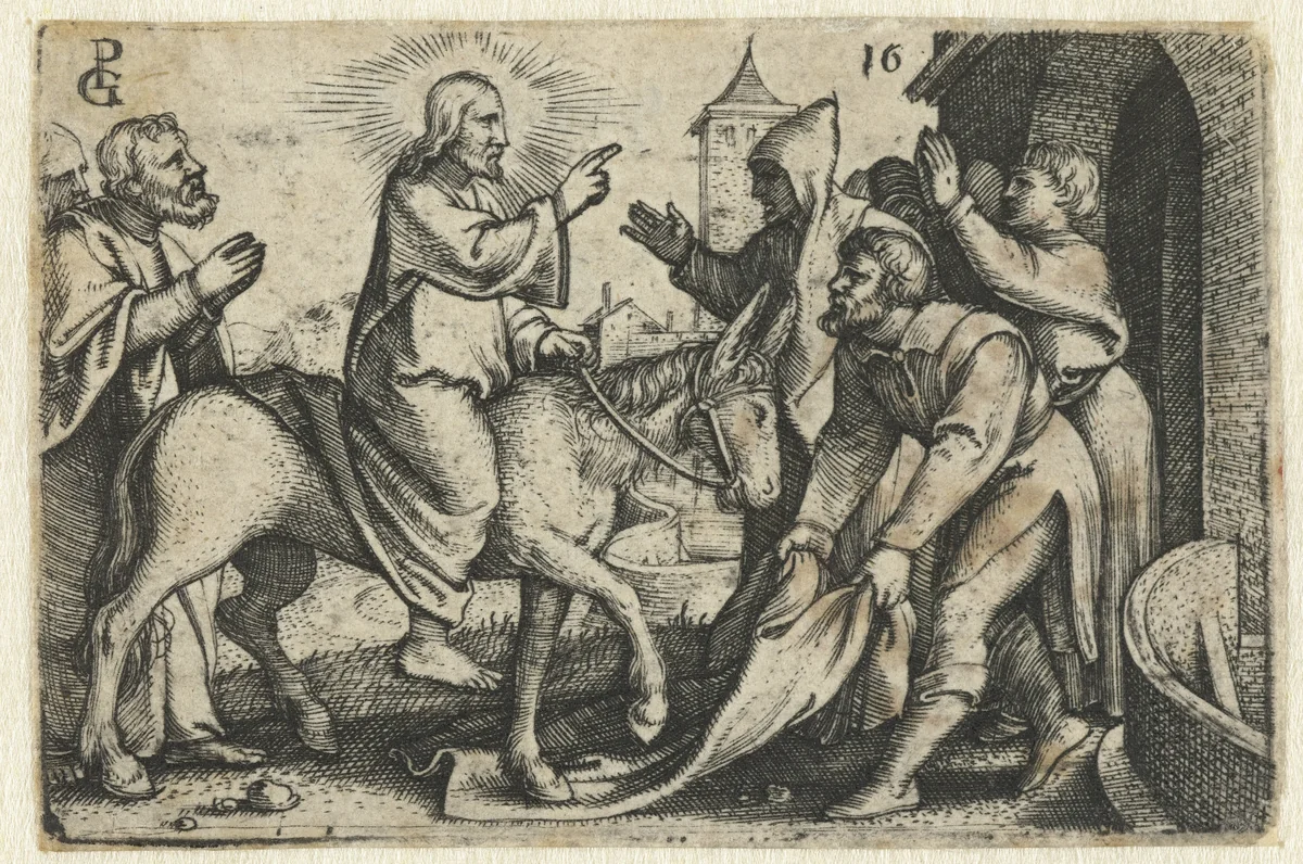 Intocht van Christus in Jeruzalem by Unknown, print, 1534-1535