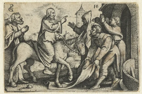 Intocht van Christus in Jeruzalem by Unknown, print, 1534-1535