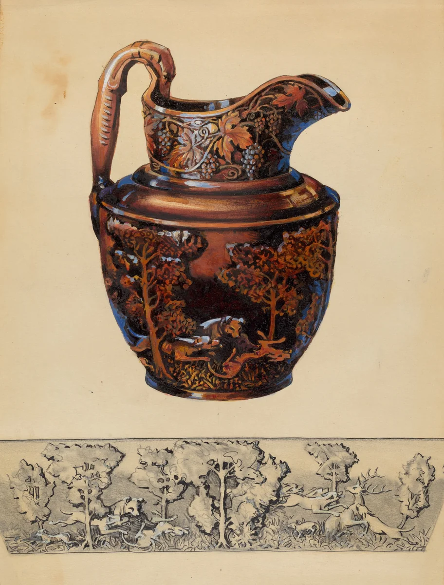 Pitcher by Charles Caseau, index of american design, 1936