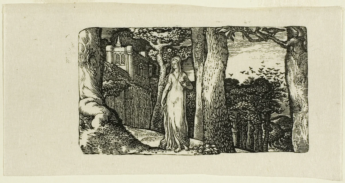 The Lady and the Rooks by Edward Calvert, print, 1819-1883
