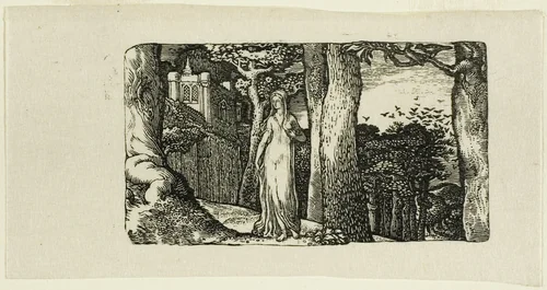 The Lady and the Rooks by Edward Calvert, print, 1819-1883