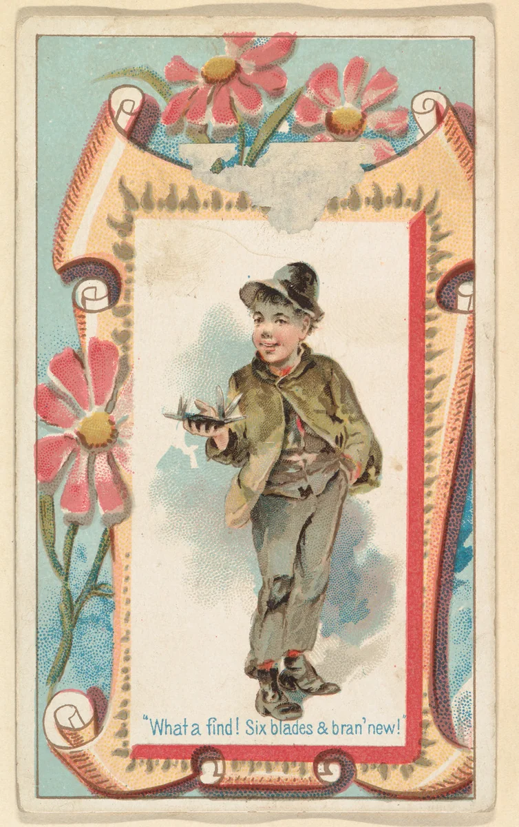 "What a find! Six blades & bran' new!," from the Terrors of America set (N136) issued by Duke Sons & Co. to promote Honest Long Cut Tobacco by W. Duke, Sons & Co., print, 1888-1889