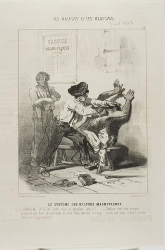 The Magnetic Brush Method (plate 21) by Charles-Émile Jacque, print, 1843