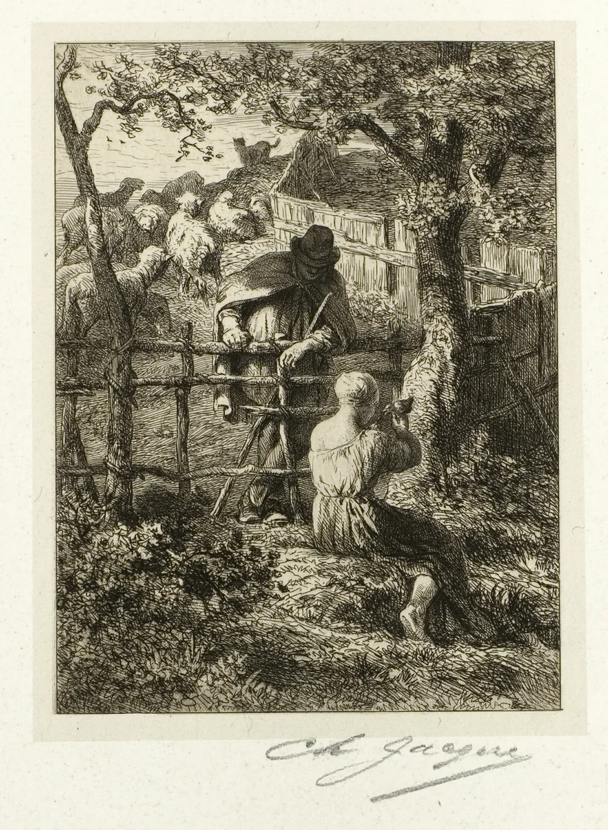 Summer by Charles-Émile Jacque, print, 1860-1870