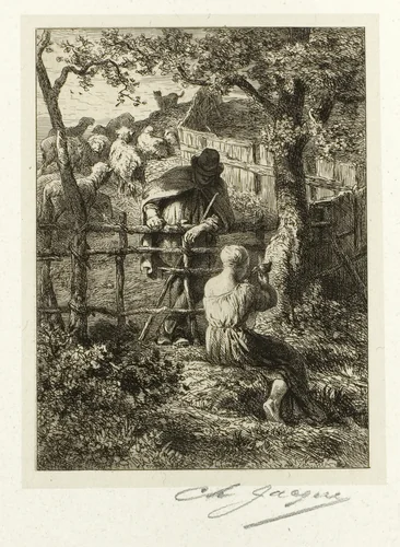 Summer by Charles-Émile Jacque, print, 1860-1870