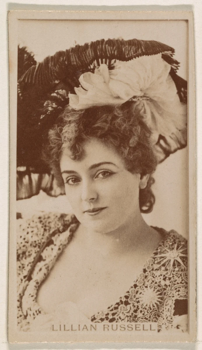 Lillian Russell, from the Actresses series (N245) issued by Kinney Brothers to promote Sweet Caporal Cigarettes by Kinney Brothers Tobacco Company, photograph, 1890