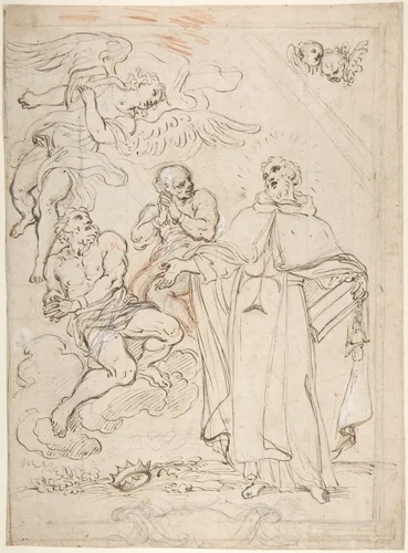 The Vision of Saint John of Matha by Giacinto Calandrucci, drawing, 1646-1707