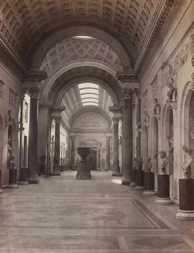 Vatican: Galerie Nuovo Braccio by Charles Soulier, photograph, 1855-1865