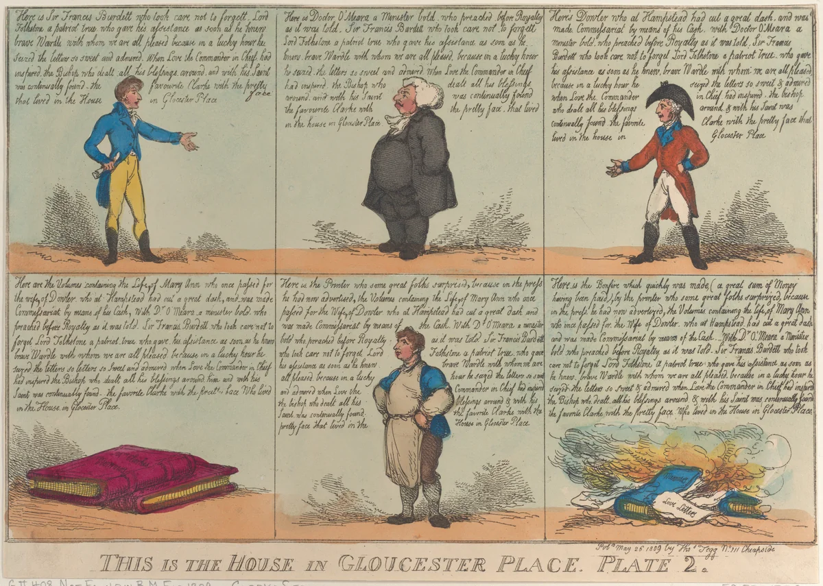 This is the House in Gloucester Place, Plate 2 by Thomas Rowlandson, print, 1809