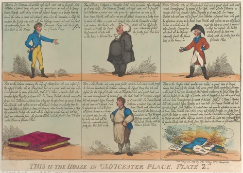 This is the House in Gloucester Place, Plate 2 by Thomas Rowlandson, print, 1809
