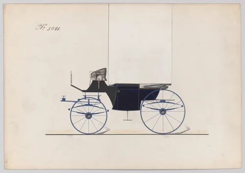 Design for Landaulet, no. 3001 by Brewster & Co., drawing, 1874