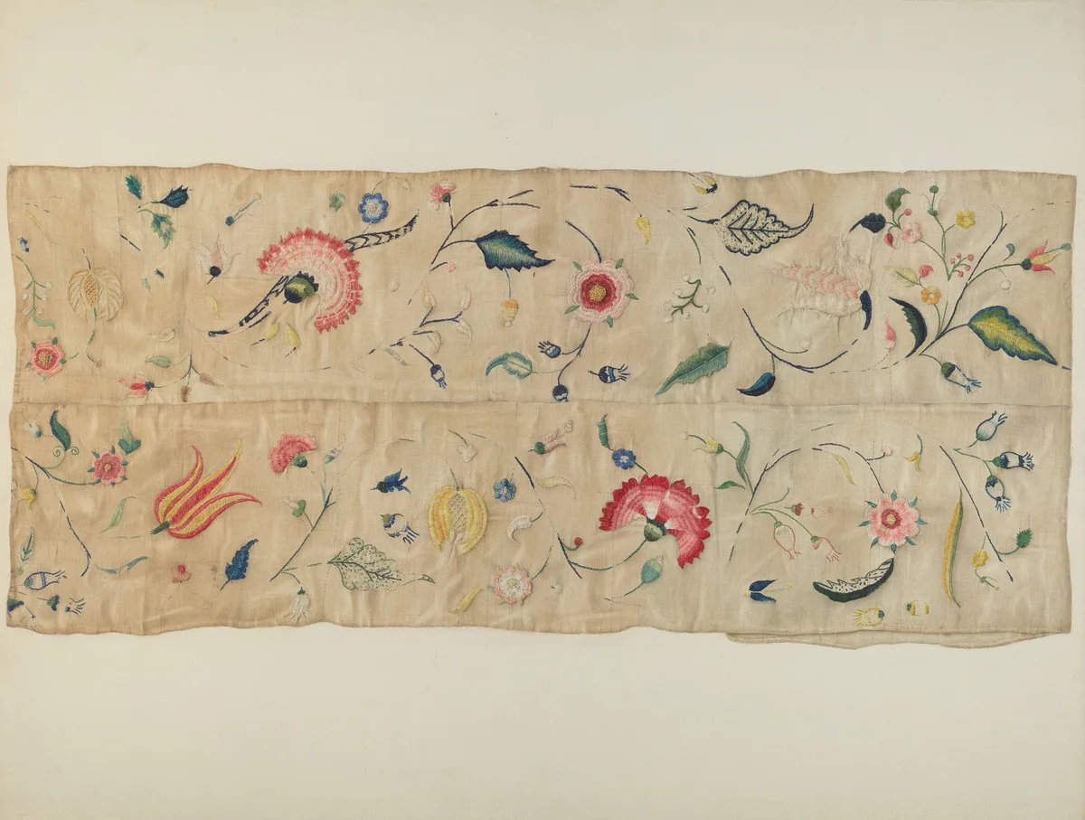 Embroidery by Martha Elliot, index of american design, 1935-1942