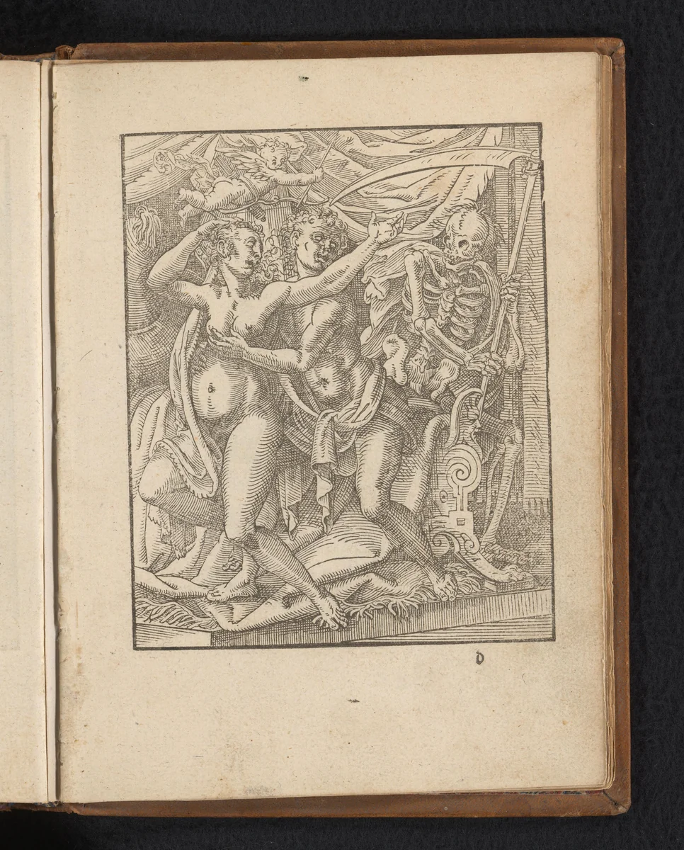 Liefdespaar verrast door de Dood by Unknown, print, 1578