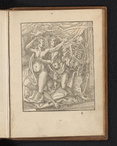 Liefdespaar verrast door de Dood by Unknown, print, 1578