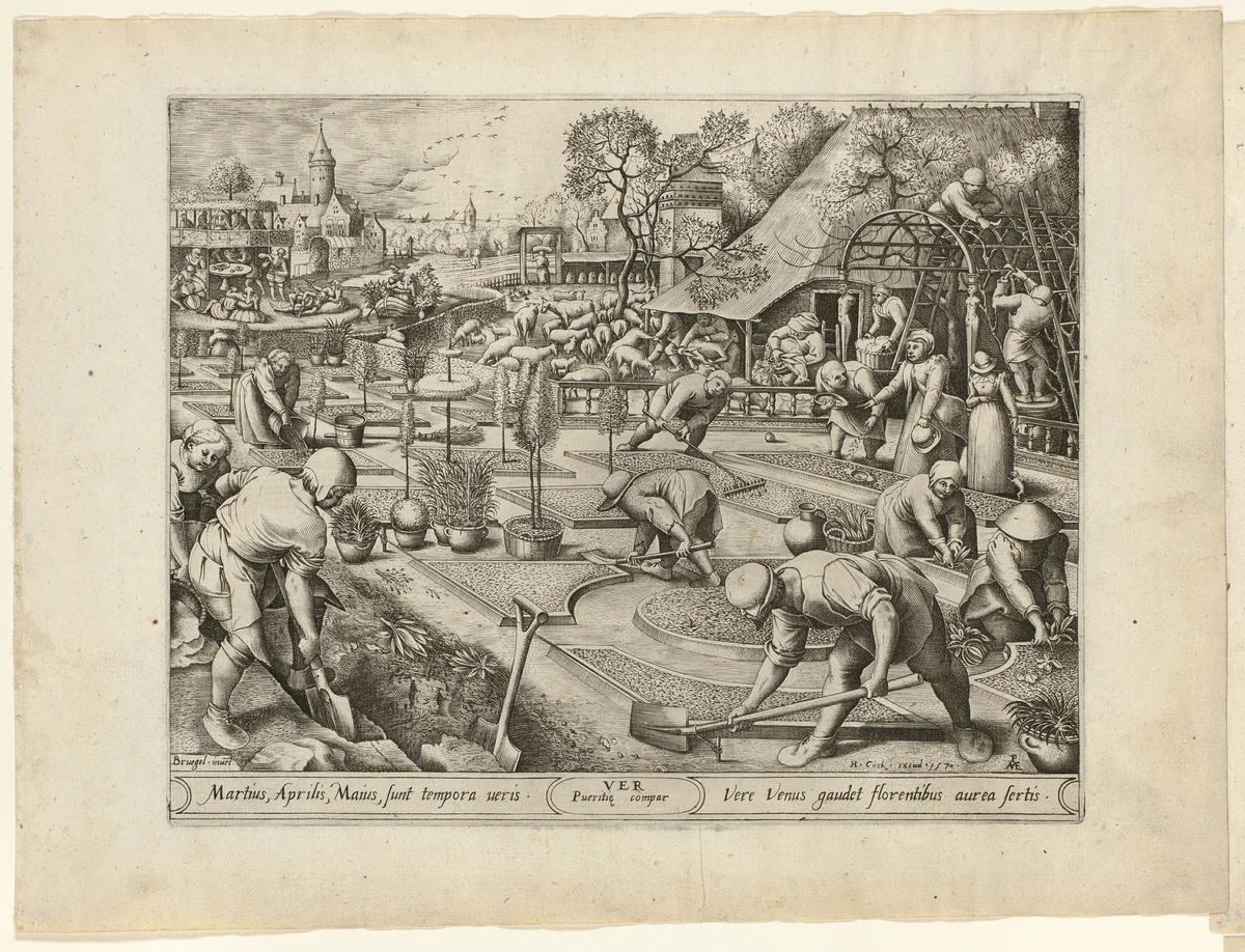 Spring, from The Four Seasons by Pieter van der Heyden
Pieter Bruegel
Hieronymus Cock, print, 1570