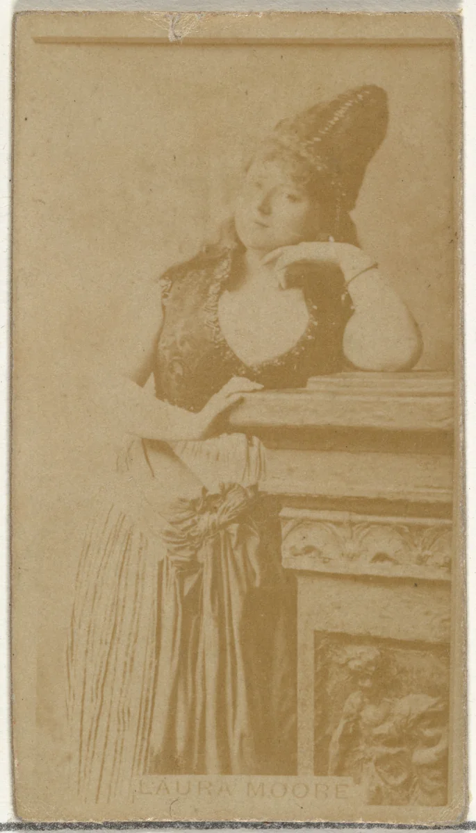 Laura Moore, from the Actors and Actresses series (N145-8) issued by Duke Sons & Co. to promote Duke Cigarettes by W. Duke, Sons & Co., photograph, 1890-1895