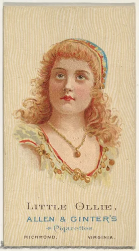 Little Ollie, from World's Beauties, Series 2 (N27) for Allen & Ginter Cigarettes by Allen & Ginter, print, 1888