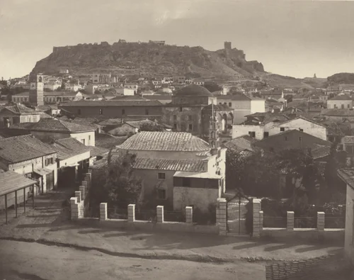 View of the Acropolis from the North, with the Turkish Town at the Foot of the Hill by William James Stillman, photograph, 1869