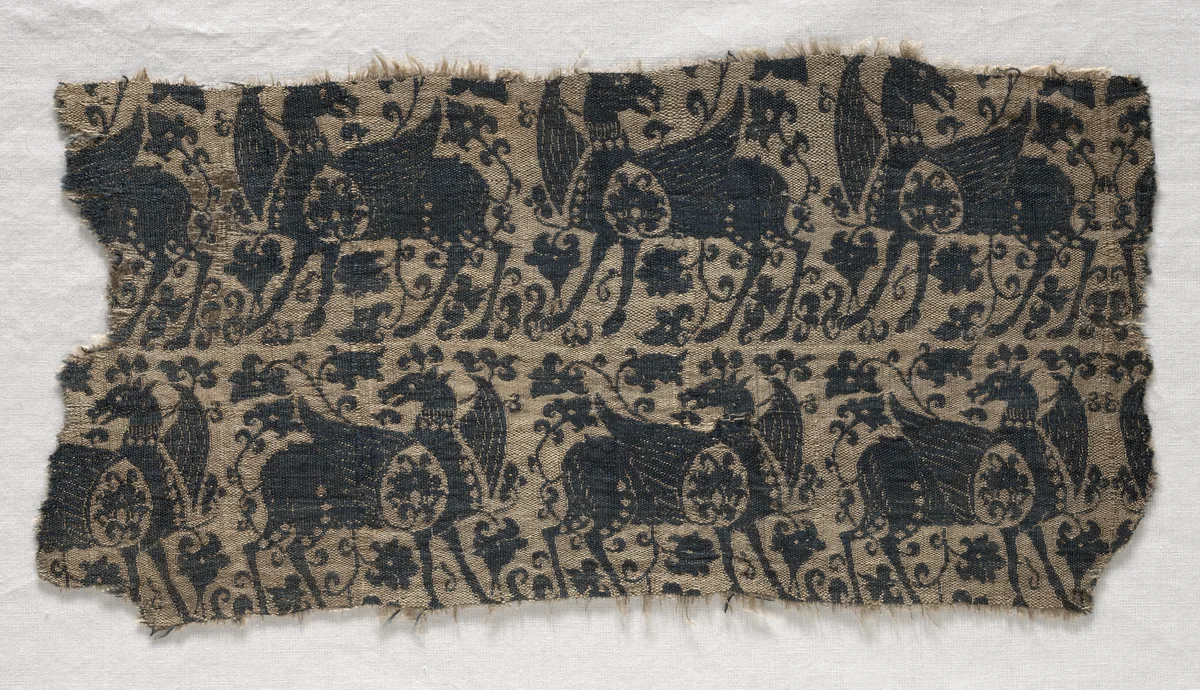 Fragment from Funeral Garment or Pall by Unknown, textile, 1100-1966