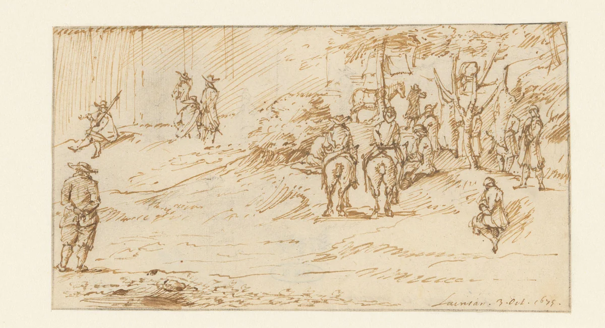 Lincent by Constantijn Huygens, drawing, 1675