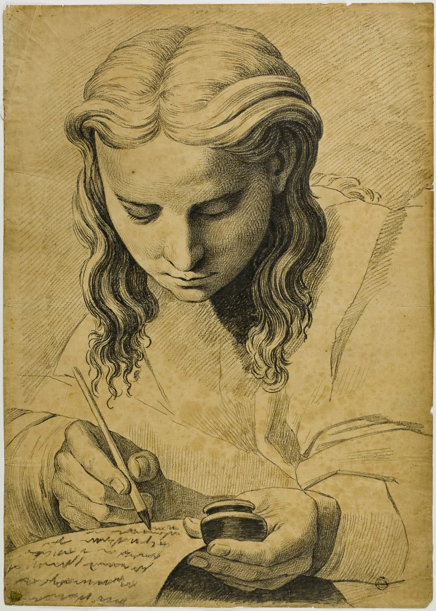 Seated Youth by Raffaello Sanzio, drawing, 1700-1799