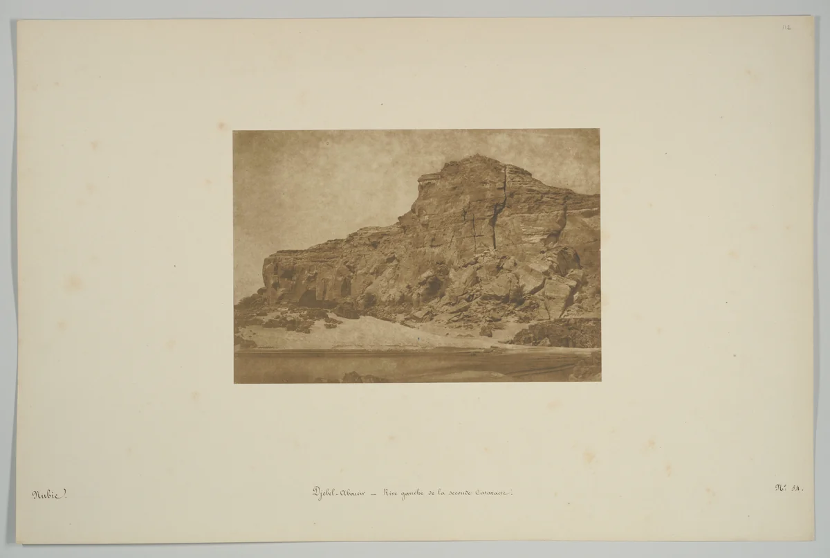 Djebel-Aboucir - Rive gauche de la Seconde Cataracte by Maxime Du Camp, photograph, 1850