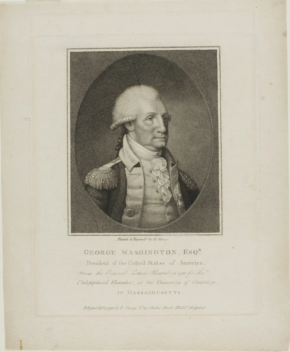 George Washington by Edward Savage, print, 1787-1797