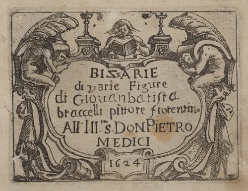 Title Page for "Bizzarie di varie Figure" by Giovanni Battista Bracelli, print, 1624