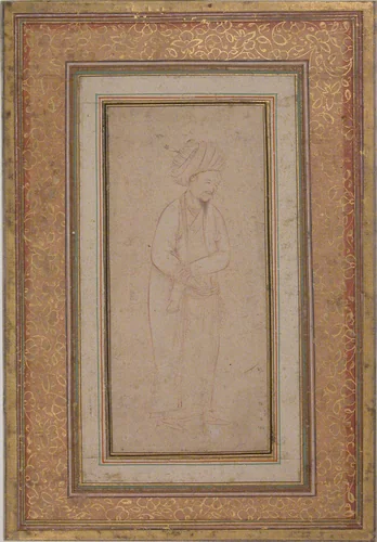 Man in a Long-sleeved Coat by Riza-yi Abbasi, manuscript, 1575-1625