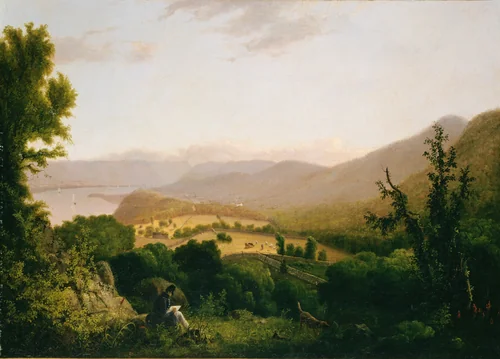 View at West Point by American 19th Century, painting, 1852-1858