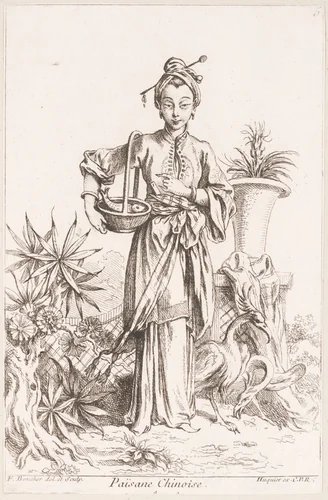 Chinese Peasant by François Boucher, print, 1738-1745