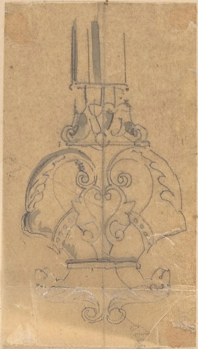 Ornament from Hotel de Clugny by Richardson Ellson, drawing, 1875-1885
