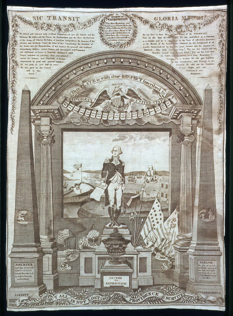 George Washington at the Altar of Liberty (Handkerchief) by Charles Gray
Colin Gillespie
Cornelius Tiebout
Charles Buxton
Gilbert Stuart, textile, 1819