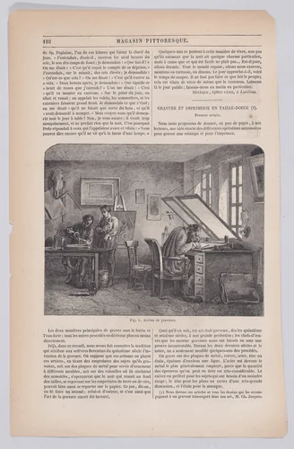 Engravers' Studio, from "Le Magasin Pittoresque" by Charles Jacque, print, 1852