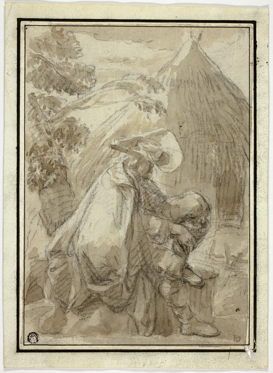 Seated Man in Mantle by Thatched Hut by Herman Saftleven
Dirck van Delen
Jodocus van Winghe, drawing, 1600-1699