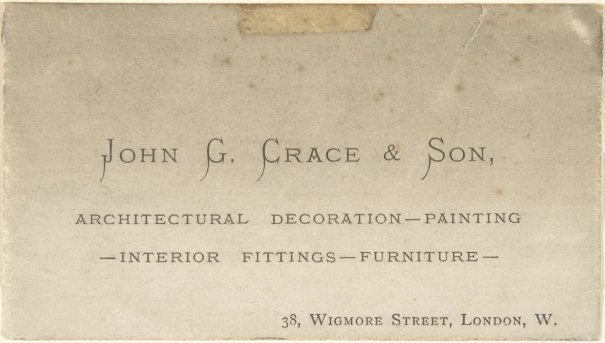 Business Card by John Gregory Crace, print, 1825-1889