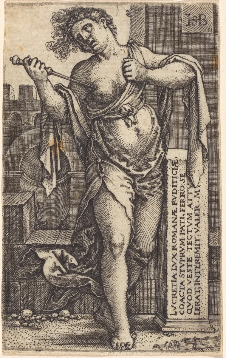 Lucretia Standing by Sebald Beham, print, 1539-1540