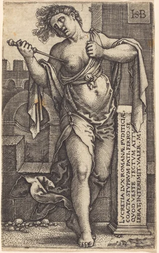Lucretia Standing by Sebald Beham, print, 1539-1540