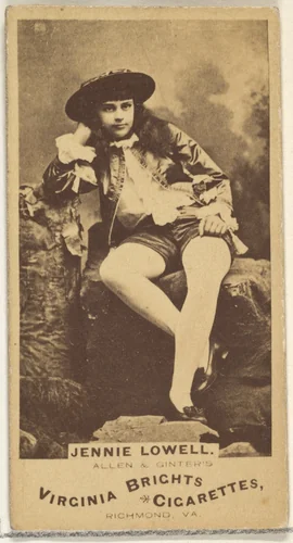 Jennie Lowell, from the Actors and Actresses series (N45, Type 1) for Virginia Brights Cigarettes by Allen & Ginter, photograph, 1885-1891