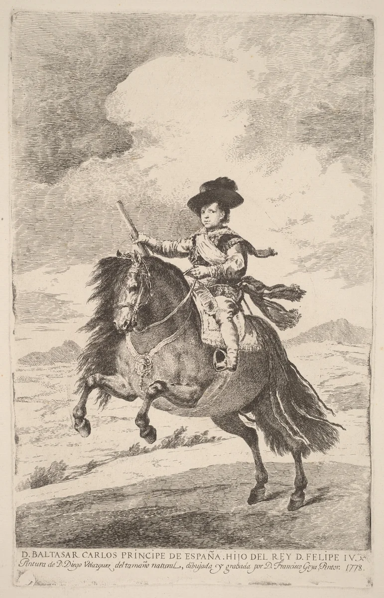 Baltasar Carlos by Francisco Goya; Diego Velázquez, print, 1778