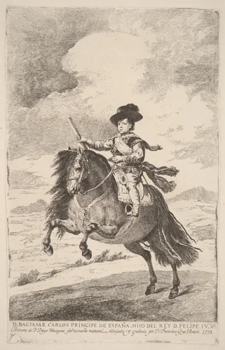 Baltasar Carlos by Francisco Goya; Diego Velázquez, print, 1778