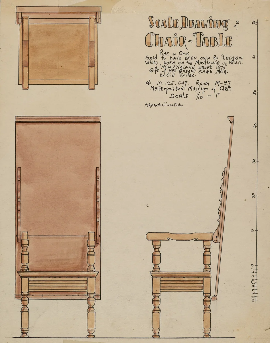 Chair-table by M. Rosenshield-von-Paulin, index of american design, 1936