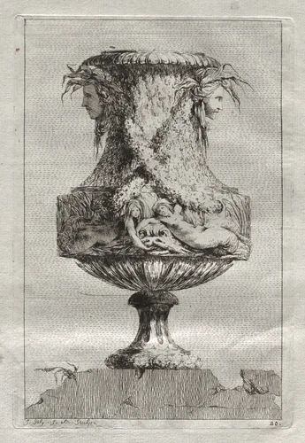 Suite of Vases: Plate 20 by Jacques François Saly, print, 1746