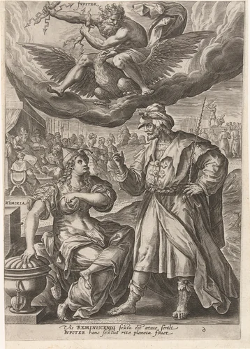 Ouderdom onder invloed van Jupiter by Unknown, print, 1581