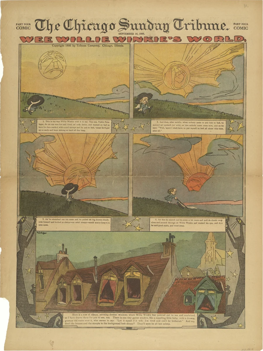 Wee Willie Winkie's World from The Chicago Sunday Tribune by Lyonel Feininger, print, 1906